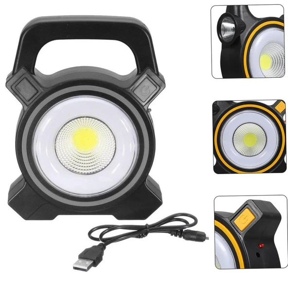 Ayt Powermaster JY-819A COB ve Angel LED’li 3 Modlu Solar Usb Şarjlı Çalışma Lambası El Feneri Işıldak Kamp Lambası Led - 3