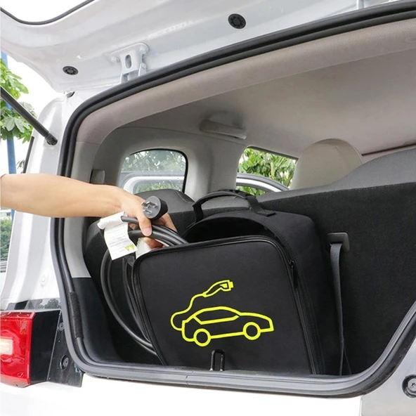 Glanz Elektrikli Araç Şarj Kablosu Taşıma Çantası Kare