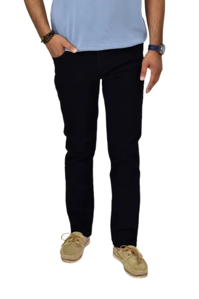 Erkek Regular Fitt Siyah Jeans Pantolon  320 BGL-ST04608 - Resim 3