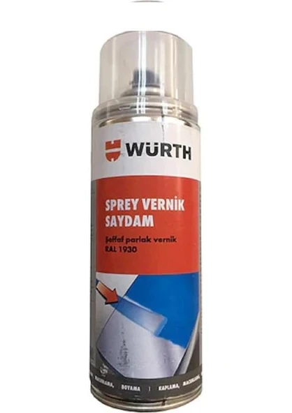 Würth Sprey Vernik Saydam 400 ml | Hızlı Kuruyan, Üstün Dayanıklı Saydam Vernik
