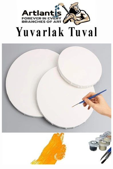 Kare Yuvarlak ve Altıgen Tuval 30 cm Mydido 12 Renk 12 ml Tüp Akrilik Boya Şövale 1 Paket Arkadan Zımbalı 30x30 cm Tuval - 5