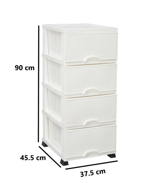 Omnipazar ELF-N293 Nostalji Plastik Mutfak Komidin Sebzelik 4 Katlı - 9