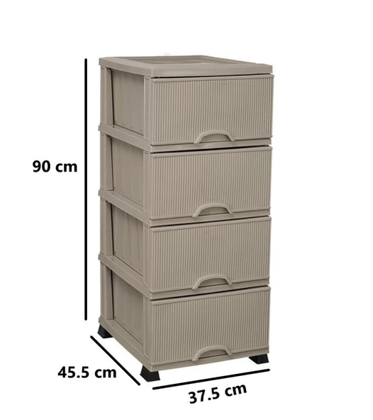 Omnipazar ELF-N293 Nostalji Plastik Mutfak Komidin Sebzelik 4 Katlı - 5