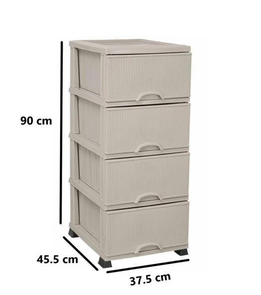 Omnipazar ELF-N293 Nostalji Plastik Mutfak Komidin Sebzelik 4 Katlı - 7