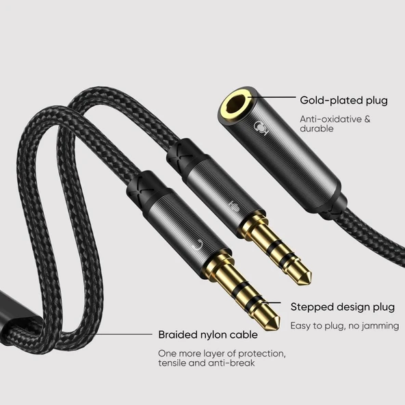 Joyroom SY-A05 Splitter Kulaklık ve Mikrofon Birleştici - 2