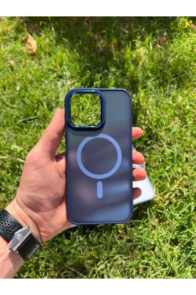 İphone 15 Pro Max MagSafe Uyumlu Mat Krom Telefon Kılıfı ürün görseli
