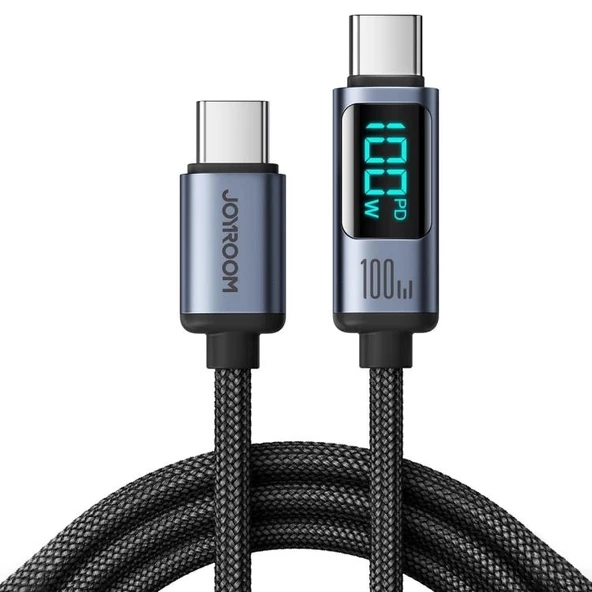 JOYROOM 100W USB-C / Type-C Dijital Ekranlı Hızlı Şarj Data Kablosu - 1