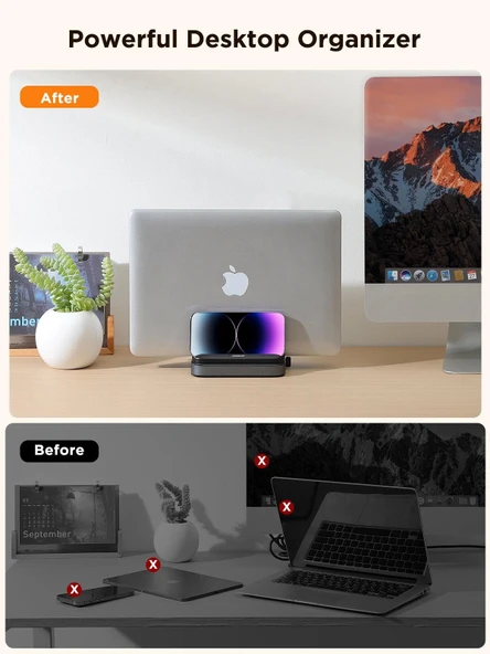 Joyroom Zs374 Dikey Laptop Telefon Ve Tablet Tutucu Masaüstü Organizer Stand - 2