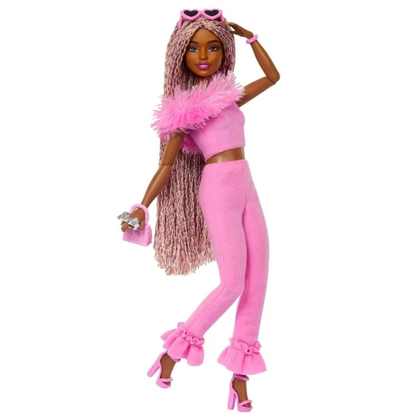 HYV28 Barbie Deluxe Style Doll - Kahverengi Örgü Saçlı - 3