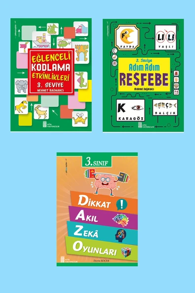 3.Sınıf Eğlenceli Kodlama+Resfebe+Dikkat Akıl Zeka Oyunları ürün görseli 1