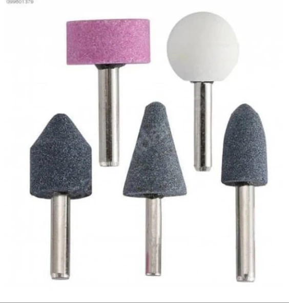 Büyük Boy 5 Parça Gravür Taşlama Seti (6M BÜYÜK BOY) - Metal, Ahşap Oyma, Parlatma, Çapak Alma