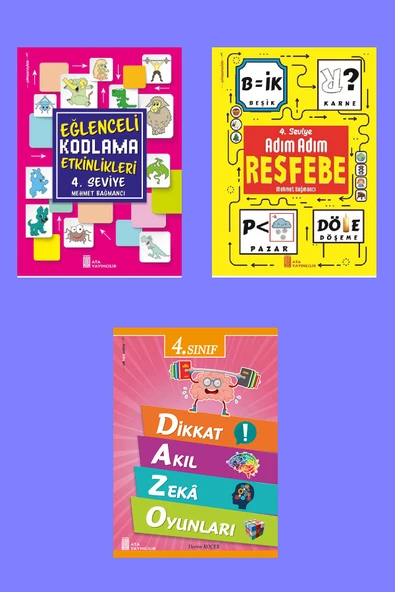 4.Sınıf Eğlenceli Kodlama+Resfebe+Dikkat Akıl Zeka Oyunları