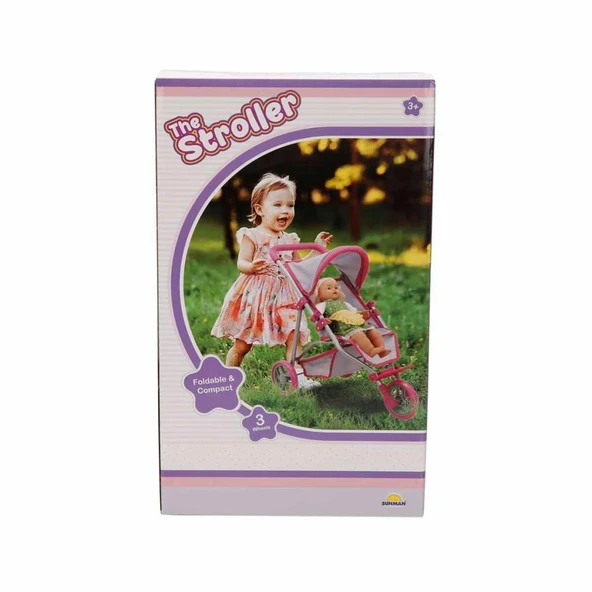 Oyuncak 3 Tekerlekli Pembe Gri Puset