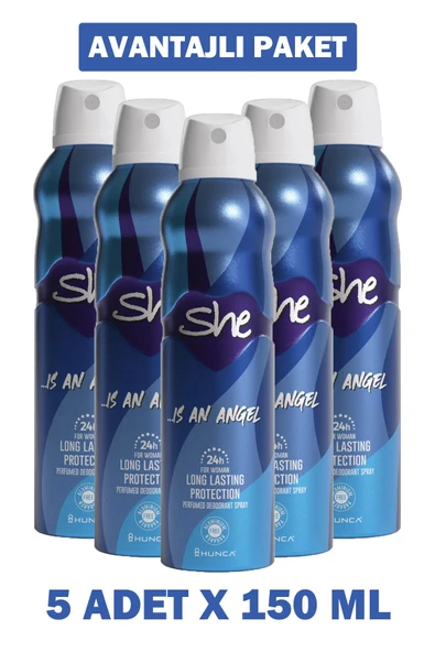 She Women Deodorant Angel 150 ml 5 Adet - 1