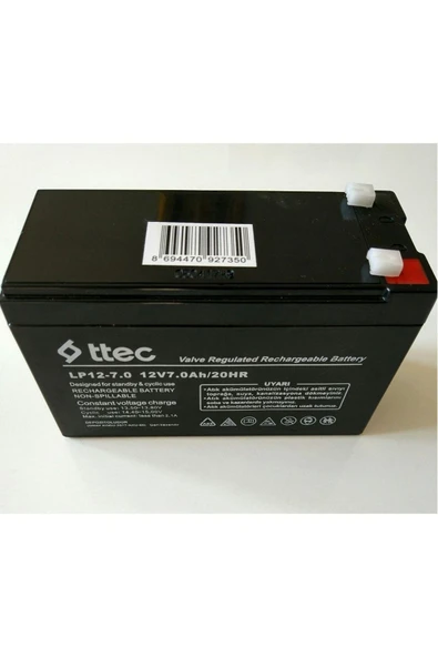 Ttec 12v 7ah 12 Volt 7 Amper Pilsan Uyumlu Oyuncak Araba Jeep Akülü Araba Aküsü Pili Bataryası