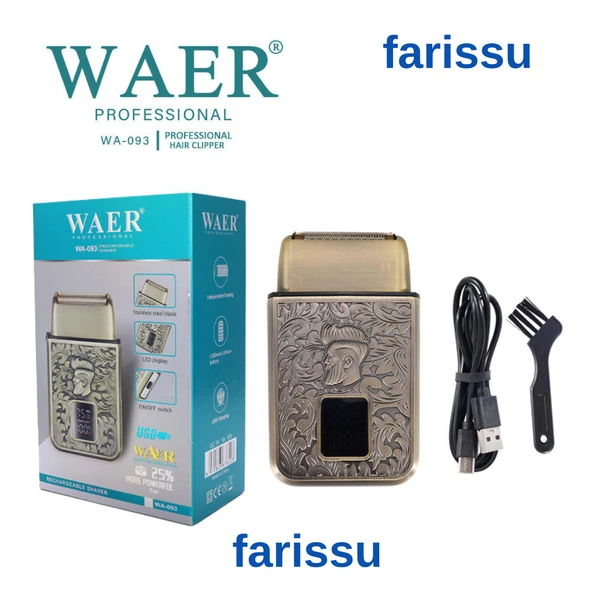 WA-093 Profesyonel Çift Bıçaklı Şarjlı Tıraş Makinesi | Günlük Sakal ve Sıfır Yanak - 7