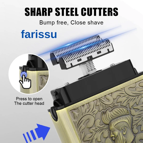 WA-093 Profesyonel Çift Bıçaklı Şarjlı Tıraş Makinesi | Günlük Sakal ve Sıfır Yanak - 3