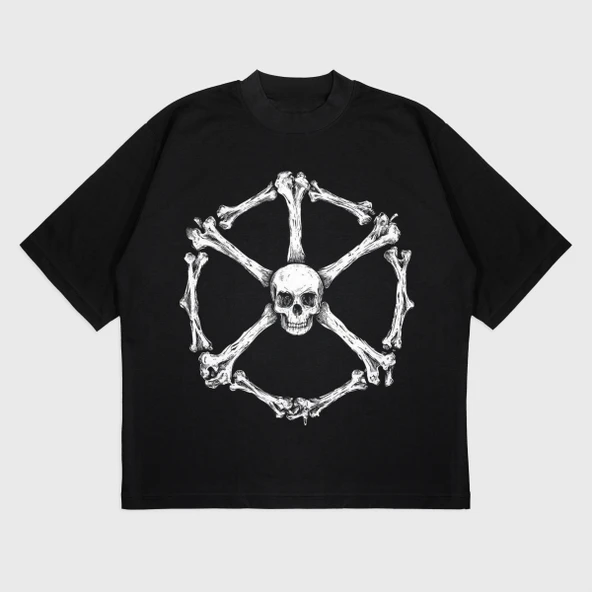 Oversize 'Zeron' Baskılı Bisiklet Yaka T-Shırt ürün görseli 1