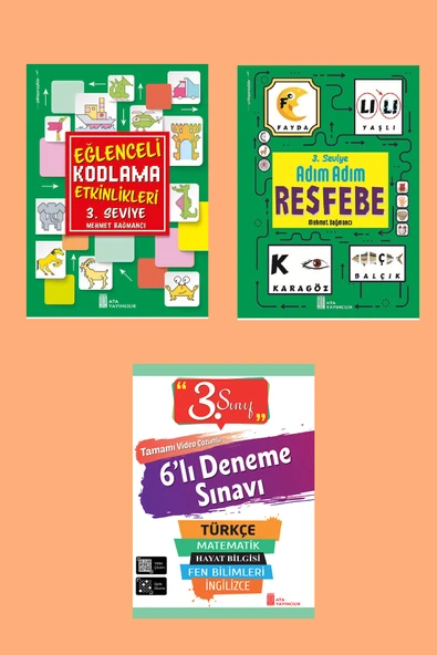 3.Sınıf Eğlenceli Kodlama+Resfebe+6lı Deneme Sınavı