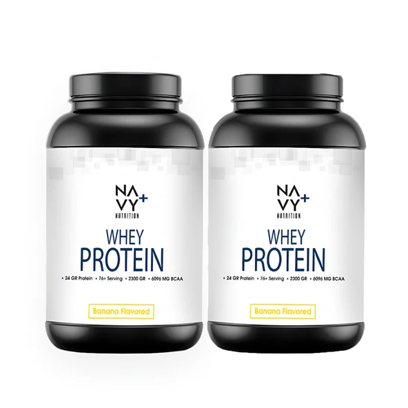 Navy Plus Nutrition 2 Adet 2300 Gr Muz Aromalı Whey Protein Tozu
