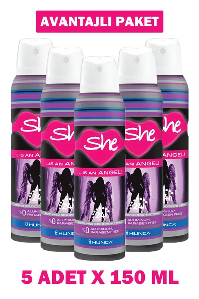 She Is An Angel Kadın Deodorant 150 ml 5 Adet - 1