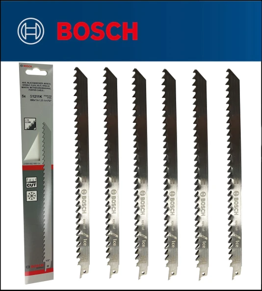 6 Adet Bosch - Tilki Kuyruğu Bıçağı S 1211 K - Buz ve Kemik Kesme 2 608 652 900 6'Lı Paket