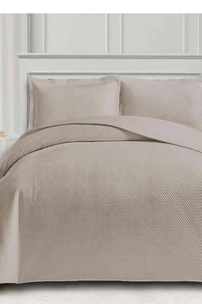 Toskana Çift Kişilik Lüks Kadife Yatak Örtüsü Taş ürün görseli