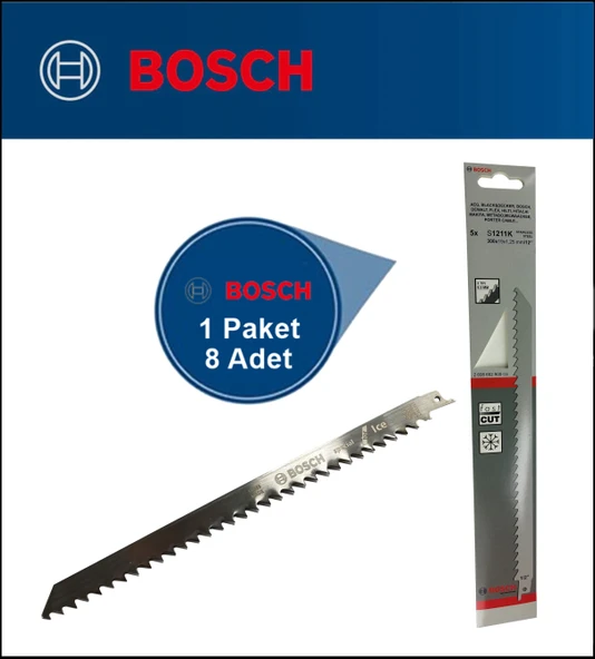 8 Adet Bosch - Tilki Kuyruğu Bıçağı S 1211 K - Buz ve Kemik Kesme 2 608 652 900 8'Li Paket