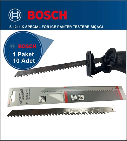 10 Adet Bosch - Tilki Kuyruğu Bıçağı S 1211 K - Buz ve Kemik Kesme 2608652900 10'Lu Paket