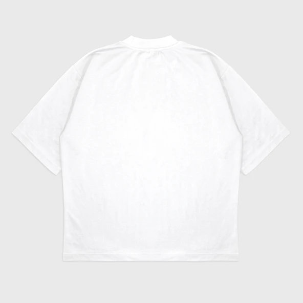 Oversize 'Pocket Cartoon' Baskılı Bisiklet Yaka T-Shırt - 2