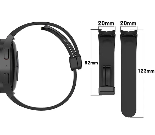 Samsung Galaxy Watch 4/5/6 Serisi Yeni Manyetik Klipsli Silikon Saat Kordonu - 5