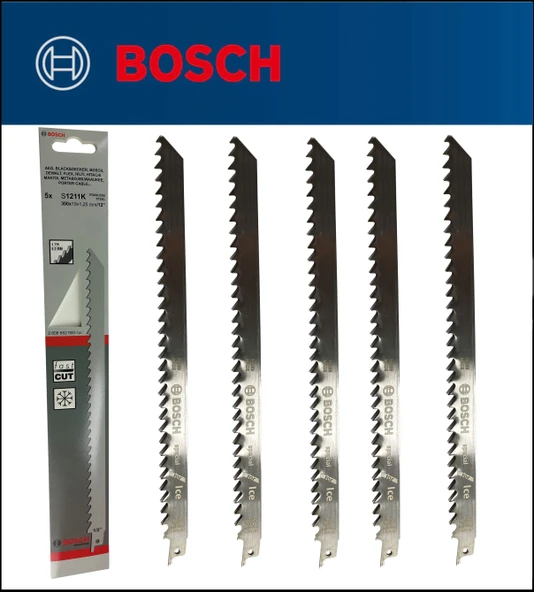 5 Adet Bosch - Tilki Kuyruğu Bıçağı S 1211 K - Buz ve Kemik Kesme 2608652900 5'Li Paket
