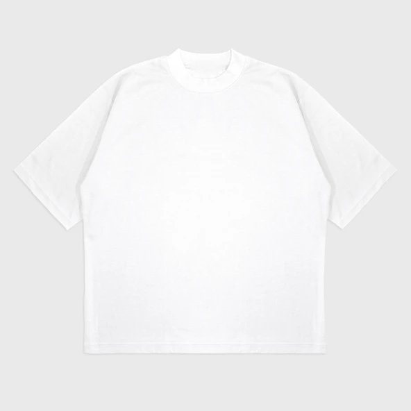 Oversize 'Clear Wısıon' Baskılı Bisiklet Yaka T-Shırt - 2