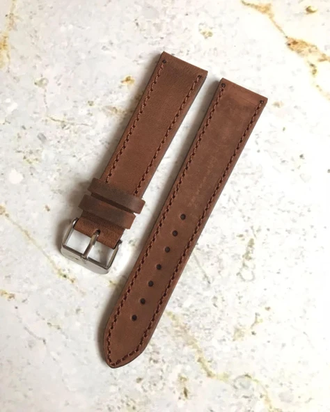 20 mm Renkli Üst Kalite İşçilik Spor Tasarım Hakiki Deri Saat Kordonu Akıllı Saat Kordonu - 9