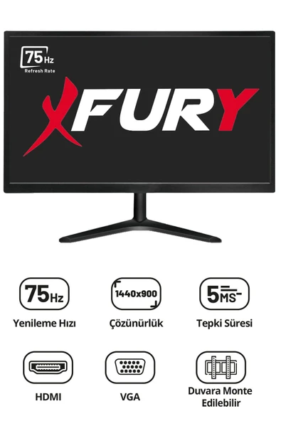FURY 19" Geniş Ekran 75 Hz 5ms (VGA,HDMI) Led Monitör - 3