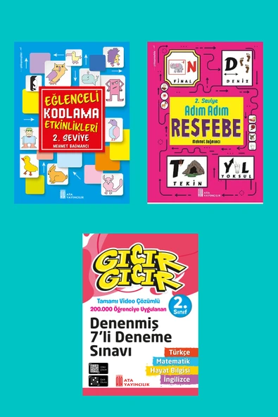 2.Sınıf Eğlenceli Kodlama+Resfebe+7 li Denenmiş Deneme