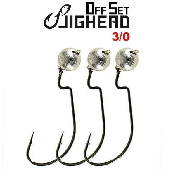 Fujin 3 Adet 3/0 Offset İğneli Jig Head  7gr