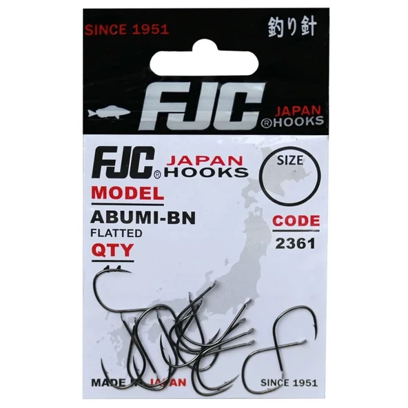 FjC FJC2361 Abumi Black Nickel Tekli Olta İğnesi  8 No - 17 Adet