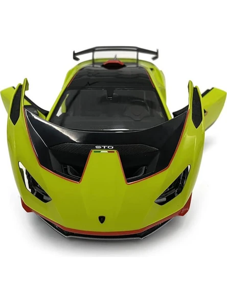98700 Yeşil Lamborghini Huracan STO Işıklı Uzaktan Kumandalı Araba 1:14 -Sunman - 4