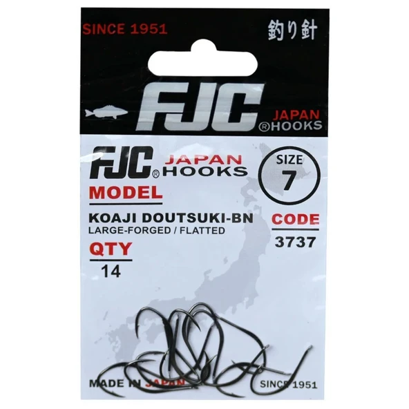FJC FJC3737 Koaji Doutsuki Black Nickel Tekli Olta İğnesi  12 No - 17 Adet