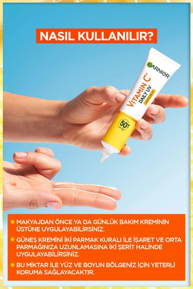 Garnier C Vitamini Günlük Güneş Koruyucu Fluid Yüz Kremi Görünmez Doku Spf50 40ml - 6