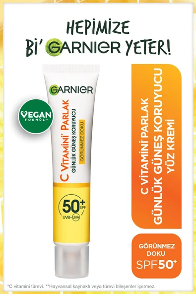 Garnier C Vitamini Günlük Güneş Koruyucu Fluid Yüz Kremi Görünmez Doku Spf50 40ml