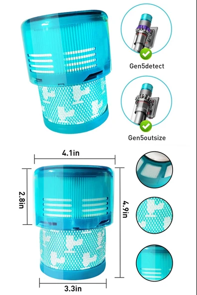 Uyumlu Dyson Gen5detect / Gen5outsize 2'li Hepa Filtre Seti - 5
