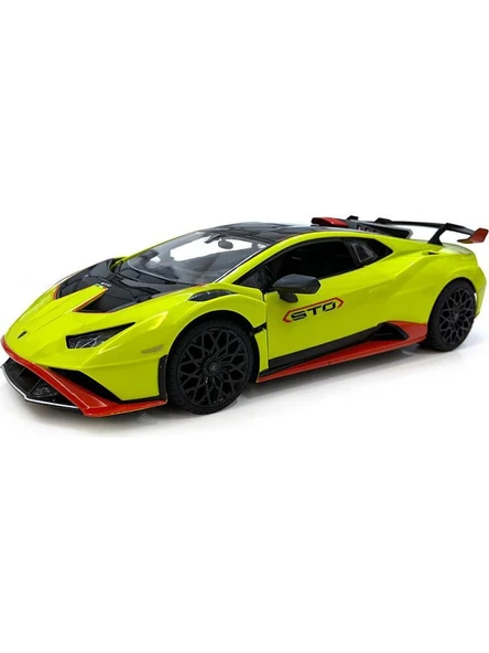 98700 Yeşil Lamborghini Huracan STO Işıklı Uzaktan Kumandalı Araba 1:14 -Sunman - 2