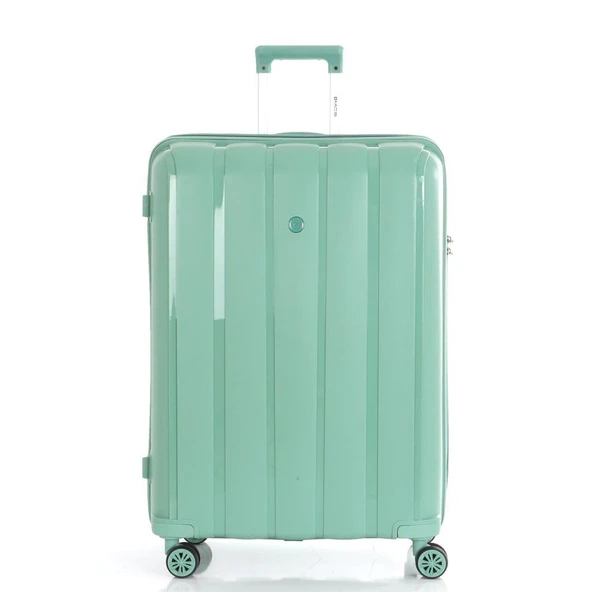 MÇS Bavul Büyük ve Orta 2li Set Kırılmaz Silikon Valiz V305 SuYeşili - Resim 2