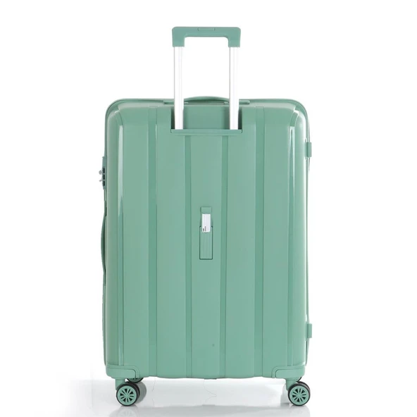 MÇS Bavul Büyük ve Orta 2li Set Kırılmaz Silikon Valiz V305 SuYeşili - Resim 3