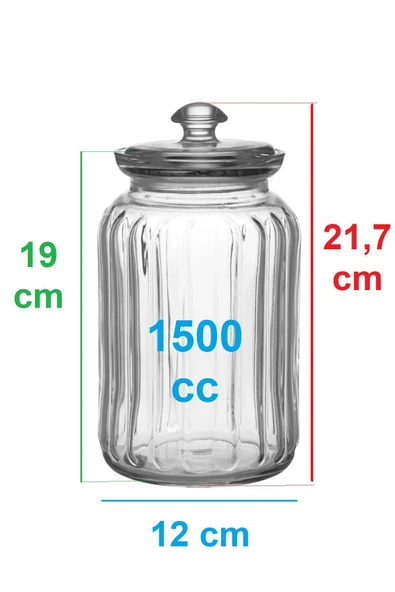 Paşabahçe viva cam kavanoz - cam saklama kabı 6 lı 2 boy 900+1500cc. - 5
