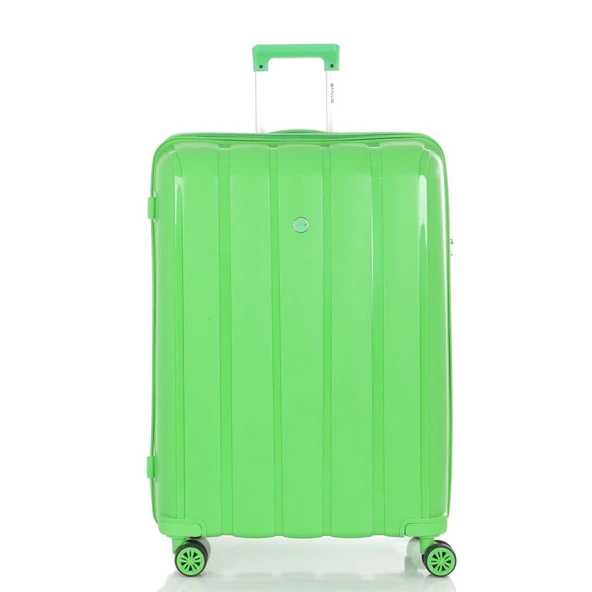 MÇS Bavul Büyük ve Orta 2li Set Kırılmaz Silikon Valiz V305 FıstıkYeşil - Resim 3