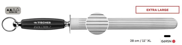 ​​Fischer Evolution 7 G695N 28cm Ekstra Geniş Oluklu Yassı Masat 63HRC - 3