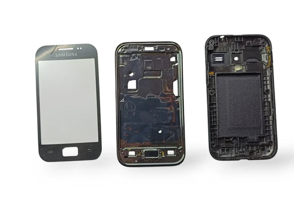 Samsung S7500 Kasa Samsung Galaxy S7500 Uyumlu Siyah Renk Orta Kasa Ön Arka Kapak Tuş Takımı - 1